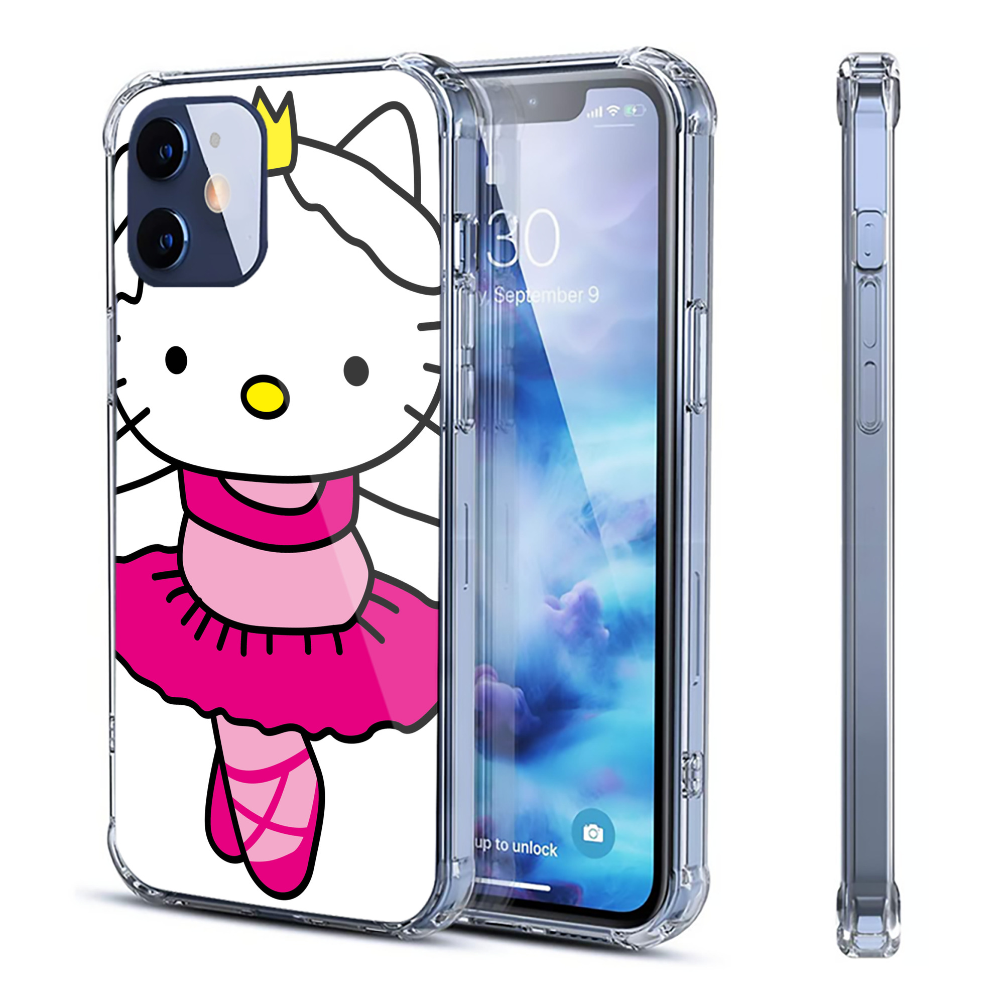 （画像用） Hello Kitty ハローキティ 【iPhone 12シリーズ対応】透明スマホケース（クリアソフトケース）